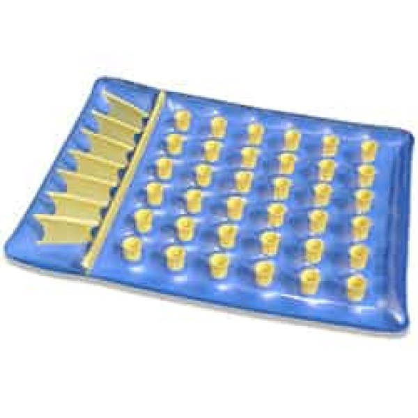 Swimline 78" 36 Pocket Inflatable Dual Mattress, Blue/Yellow