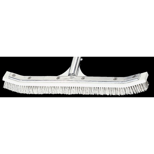 A&B Curved Aluminum Wall Brush, Combo Stainless Steel & Nylon Bristles 18"