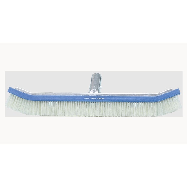 A&B Brush Curved Standard Wall White Pvc Bristle, 18"