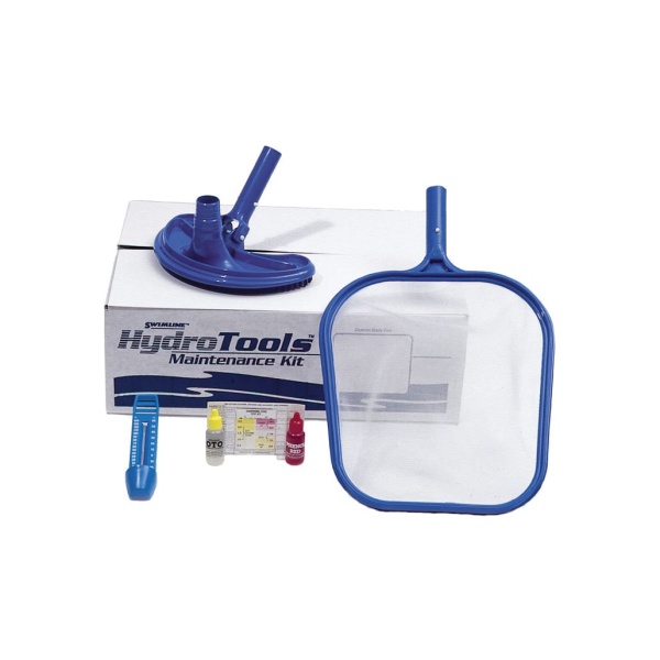 Swimline Basic Maintenance Kit Includes: Vac Head With Handle, Dual Test Kit, Leaf Skimmer And Thermometer