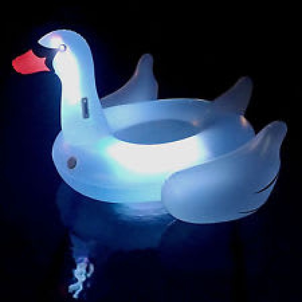 Swimline Giant LED Light-Up Swan Ride-On Pool Float