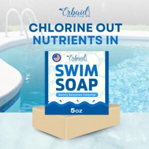 Swimmers Shampoo – Chlorine Removal Body Wash – Natural Face & Body Soap Bar – Removes Chlorine, Salt, Bromine, Hard Water & Sunscreen – Gentle Moisturizing After Swim Care – Made in USA for All Ages