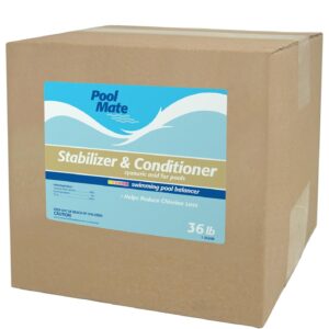 Pool Mate 36 lb Premium Pool Stabilizer & Conditioner – Concentrated Cyanuric Acid for Pools, Extends Chlorine Life & UV Protection