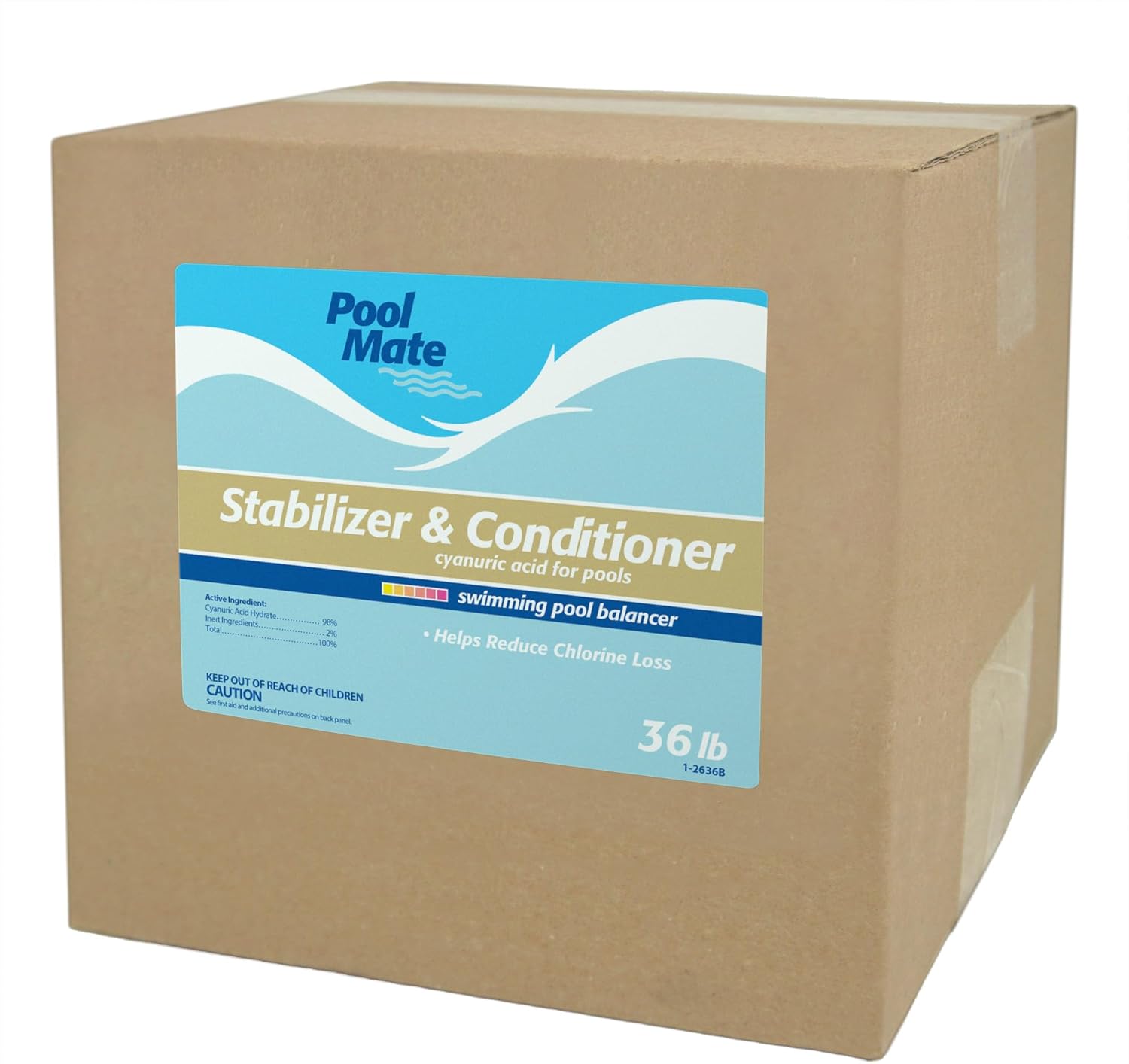 Pool Mate 36 lb Premium Pool Stabilizer & Conditioner – Concentrated Cyanuric Acid for Pools, Extends Chlorine Life & UV Protection
