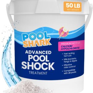 68% Calcium Hypochlorite Pool Shock – Chlorine Granules for Swimming Pools, 50 lb Bucket, Inground & Above-Ground, Saltwater Compatible