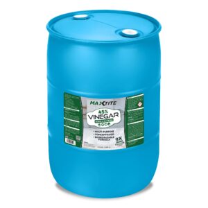 MAXTITE 45% Acetic Acid (Vinegar) - 55 Gallon Drum (1 Drum) – for Pooll Cleaning, pH Adjustment, Metal Surface Treatment, and Chemical Processing