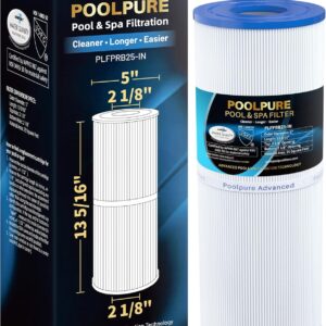 POOLPURE PLFPRB25-IN Hot Tub Filter Replace Unicel C-4326, Guardian 413-106, Filbur FC-2375, FC-2370, 3005845, 17-2327, 100586, 33521, 25392, 817-2500, 5X13 Drop in Spa Filter 1 Pack